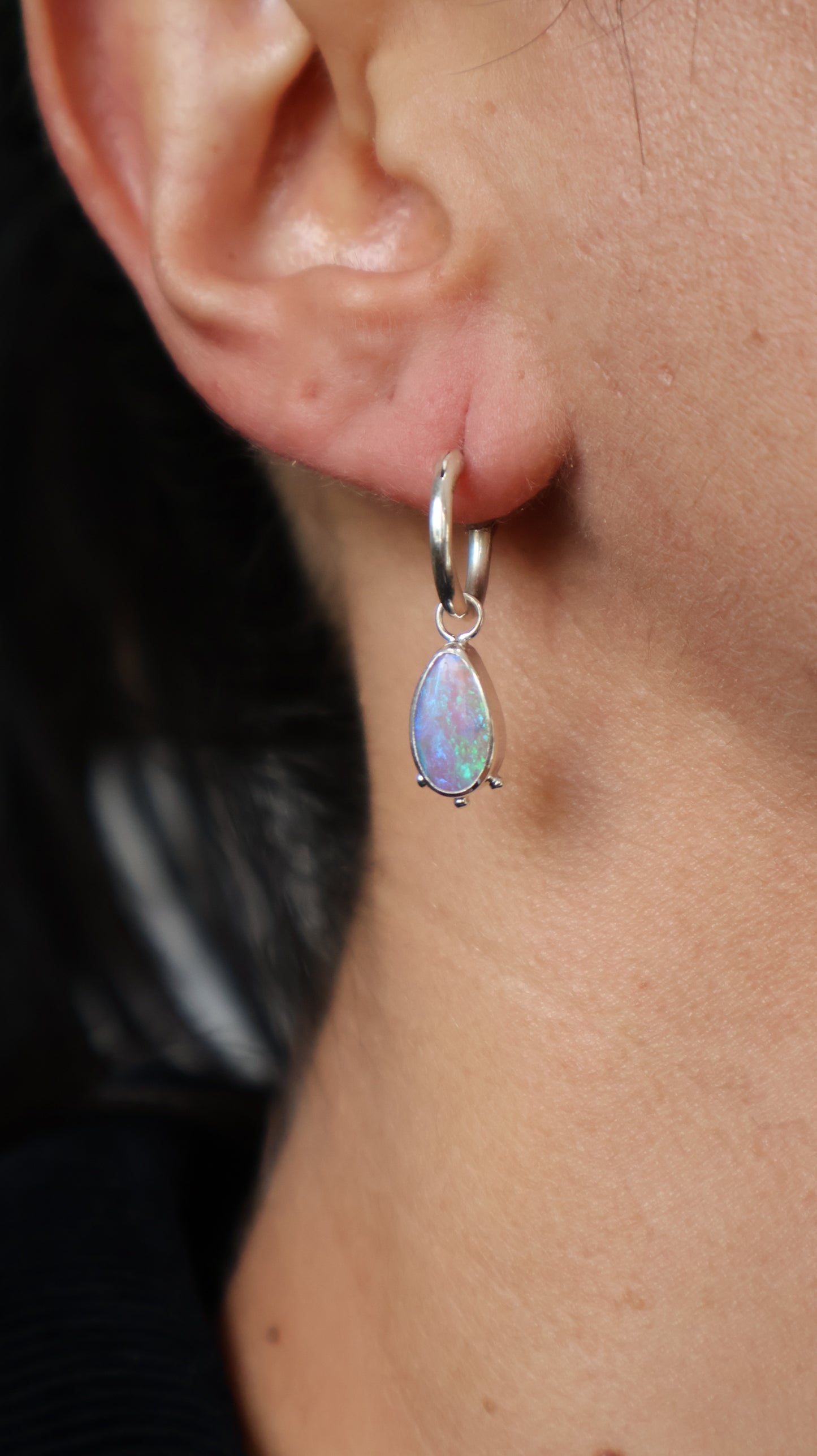 Pipe Opal Hoops
