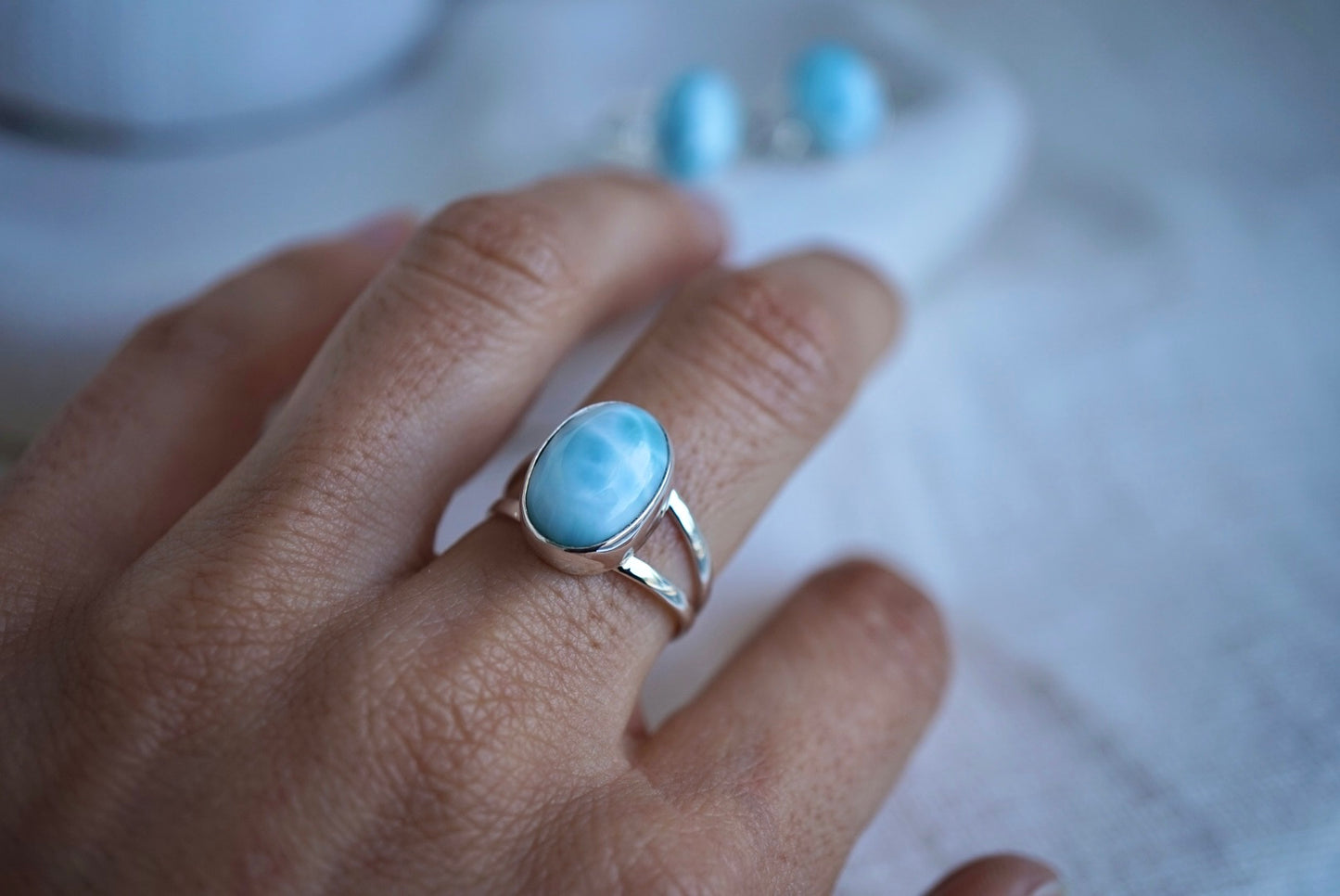 Larimar Split Band Ring