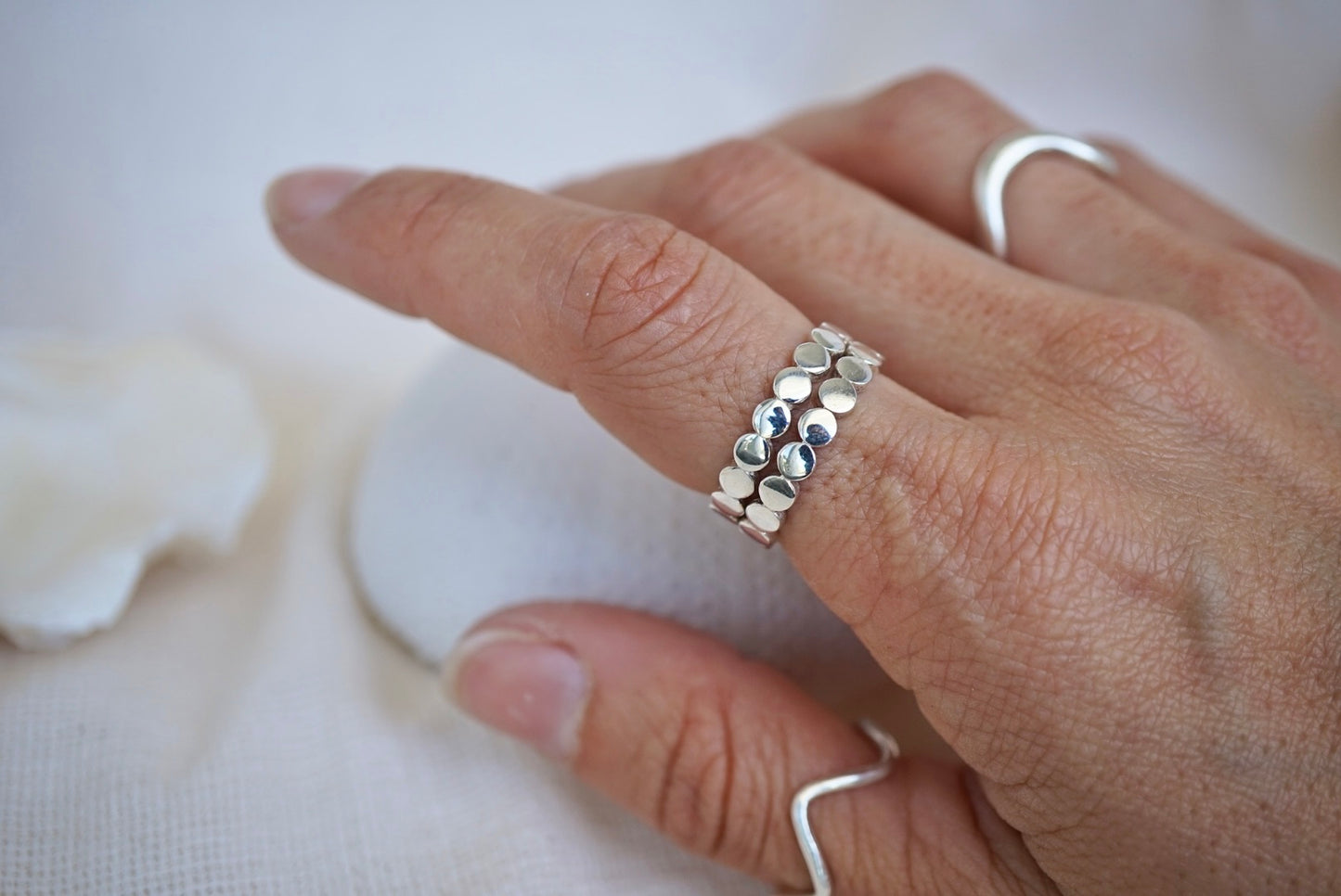 Plain Silver Dot Ring