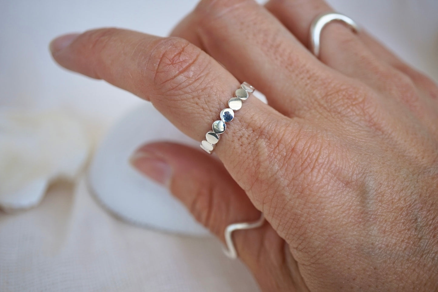 Plain Silver Dot Ring
