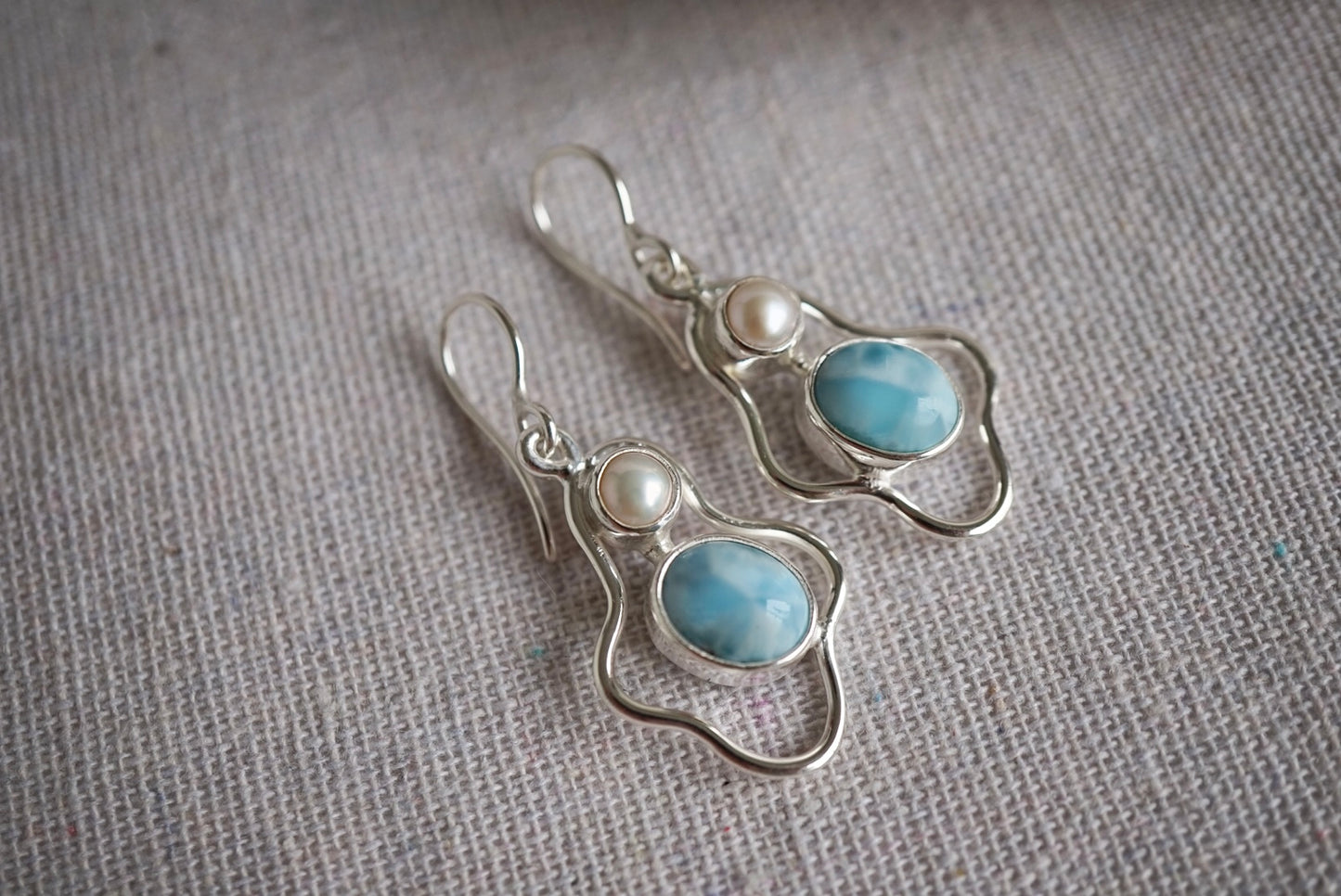 Flow Pearl & Larimar - Earrings