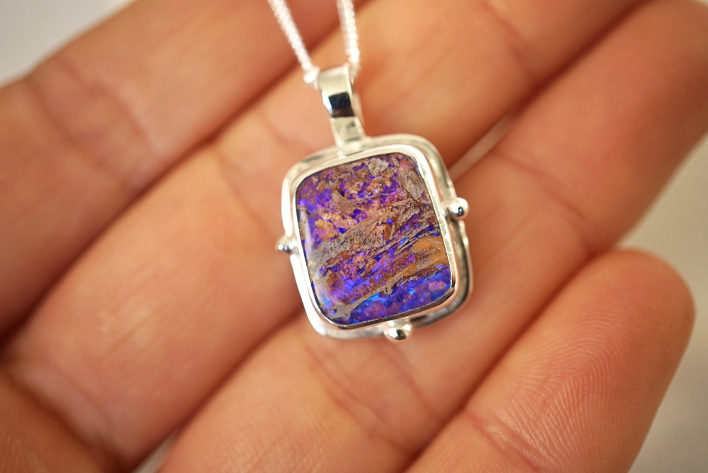 Mauve - Boulder Opal Necklace