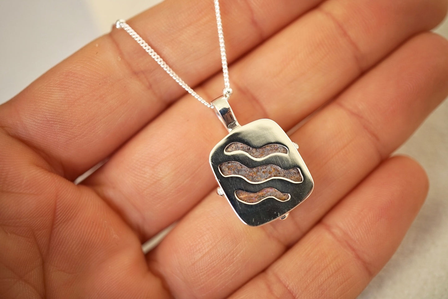 Mauve - Boulder Opal Necklace