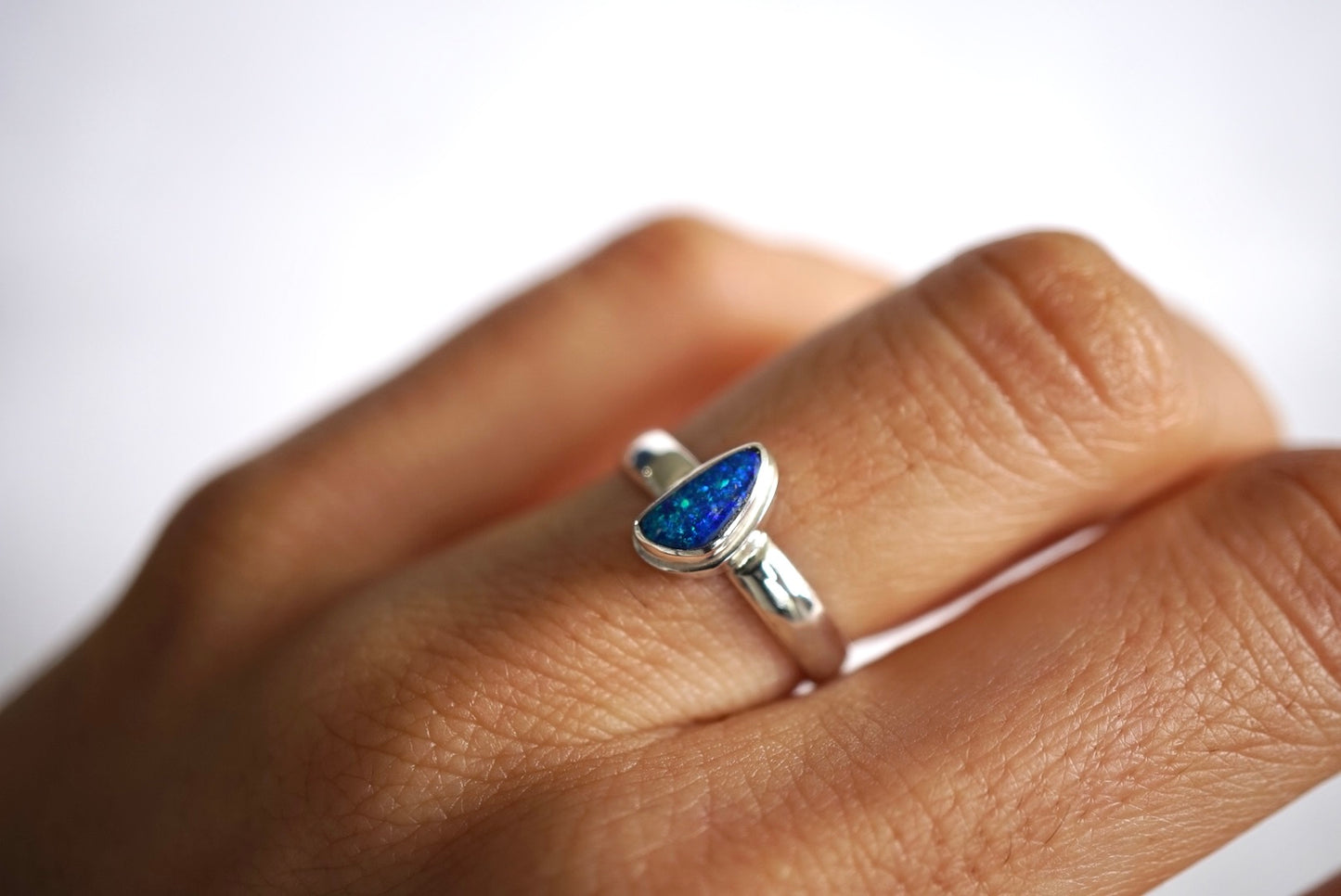 Oceana - Boulder opal ring size K