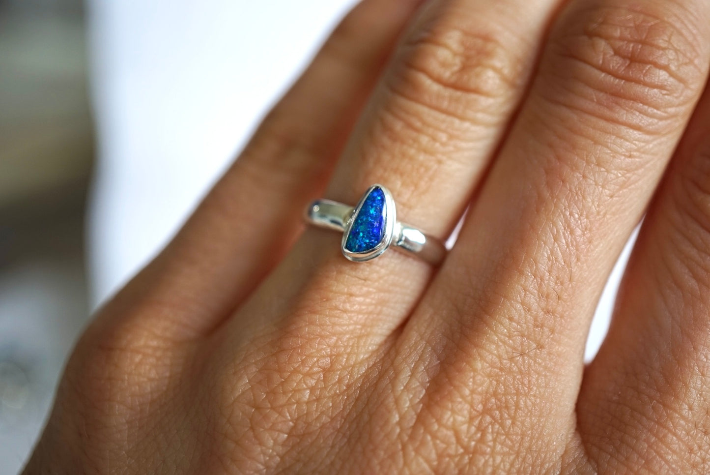 Oceana - Boulder opal ring size K