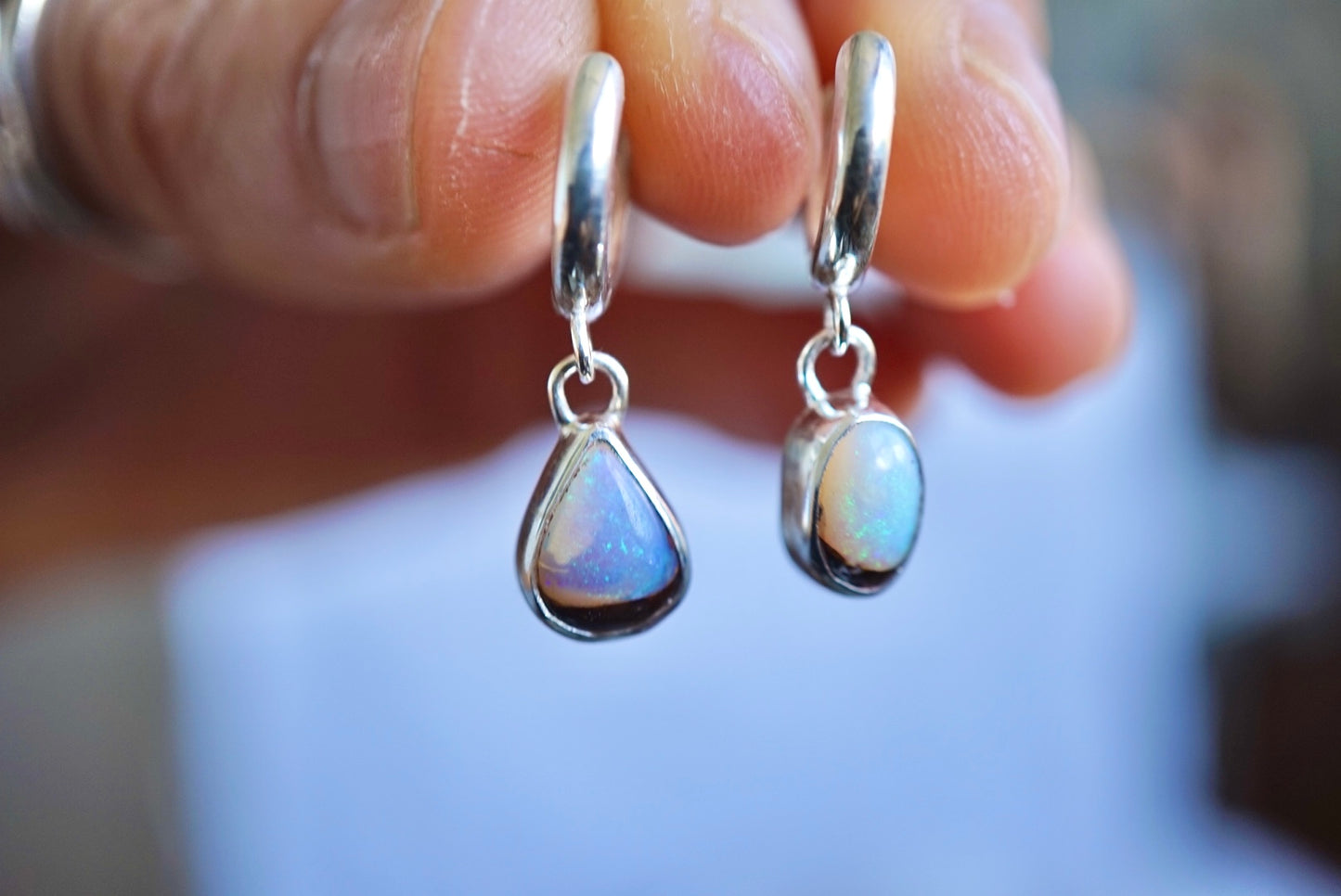 Aurora Opal Hoops