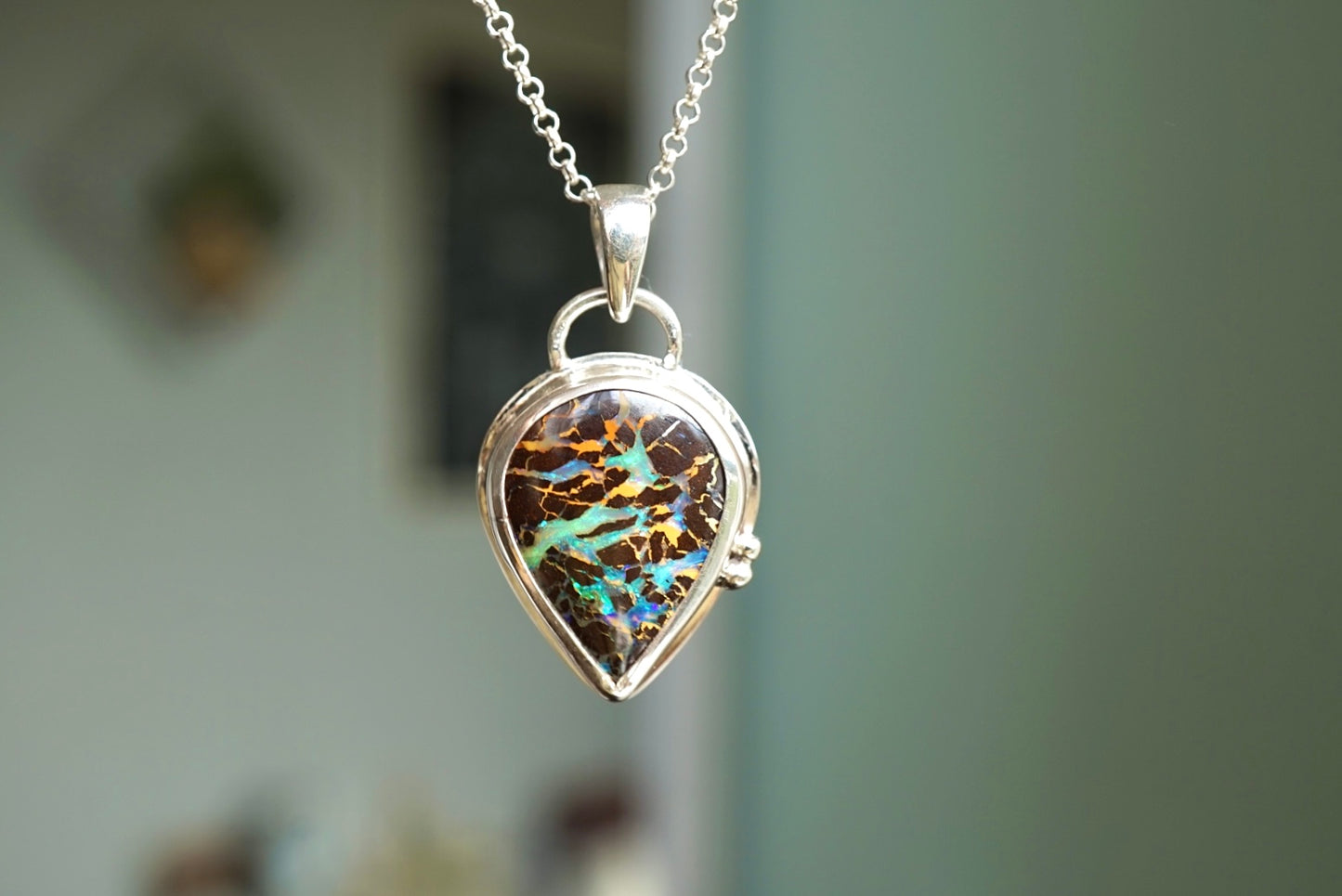 Golden Horizon — Boulder Matrix Opal Necklace