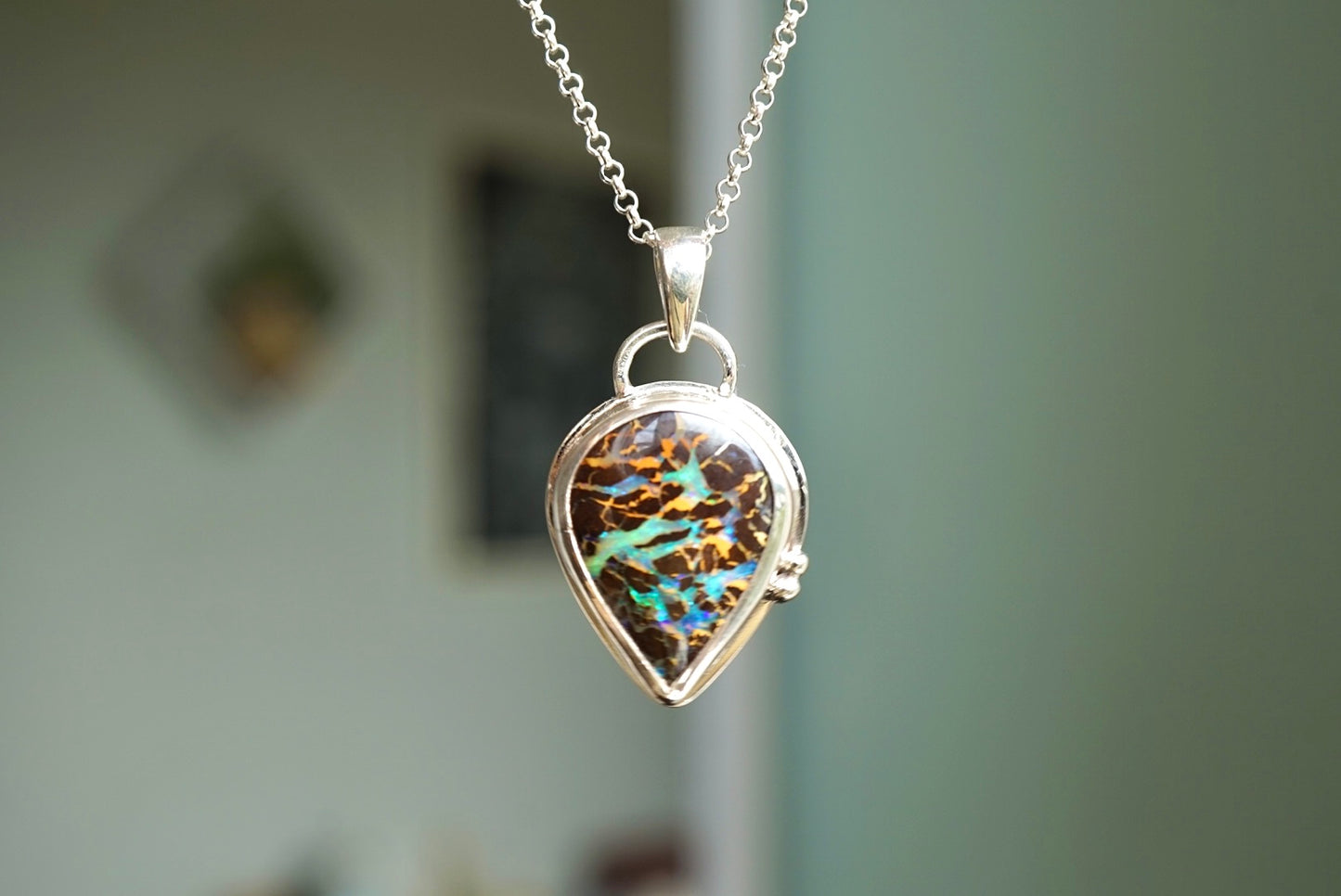 Golden Horizon — Boulder Matrix Opal Necklace