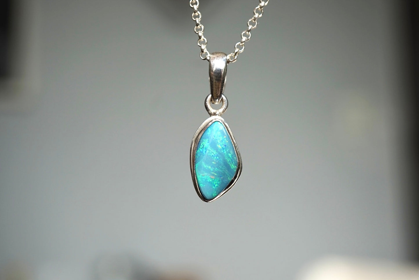 Aqua — Opal Pendant