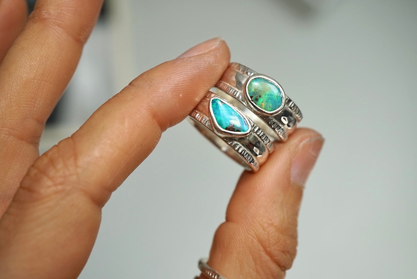Echo - Solid Australian Boulder Opal size 8