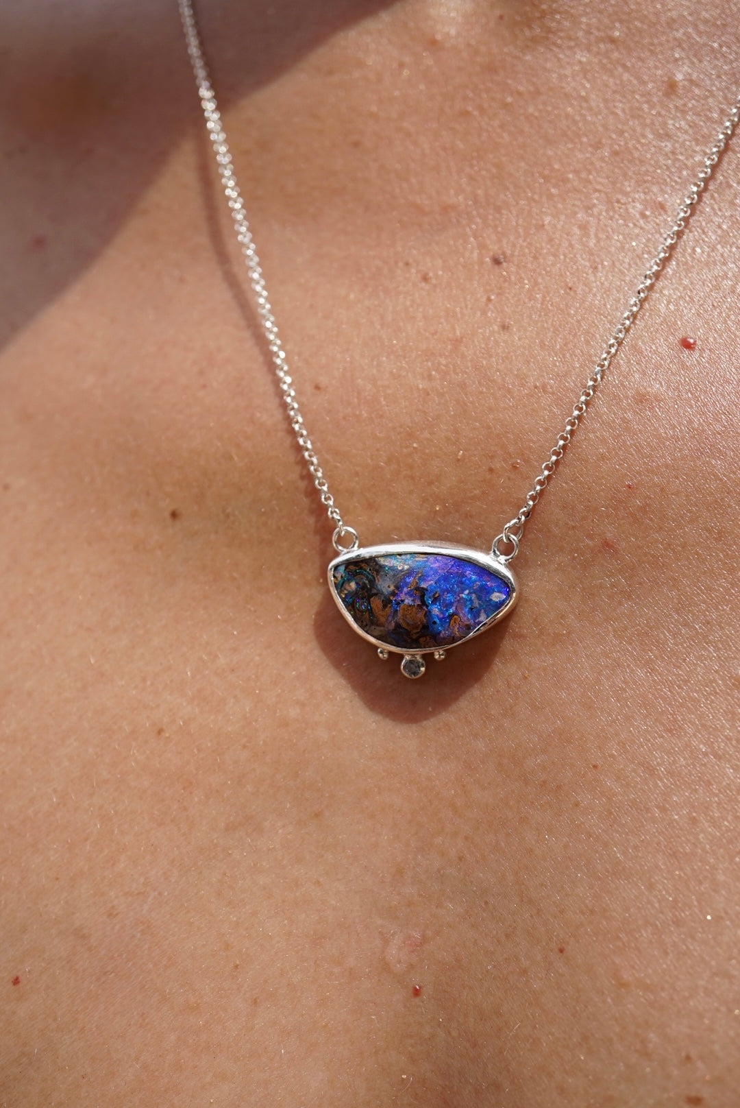 Cenit - Solid Boulder Opal Necklace