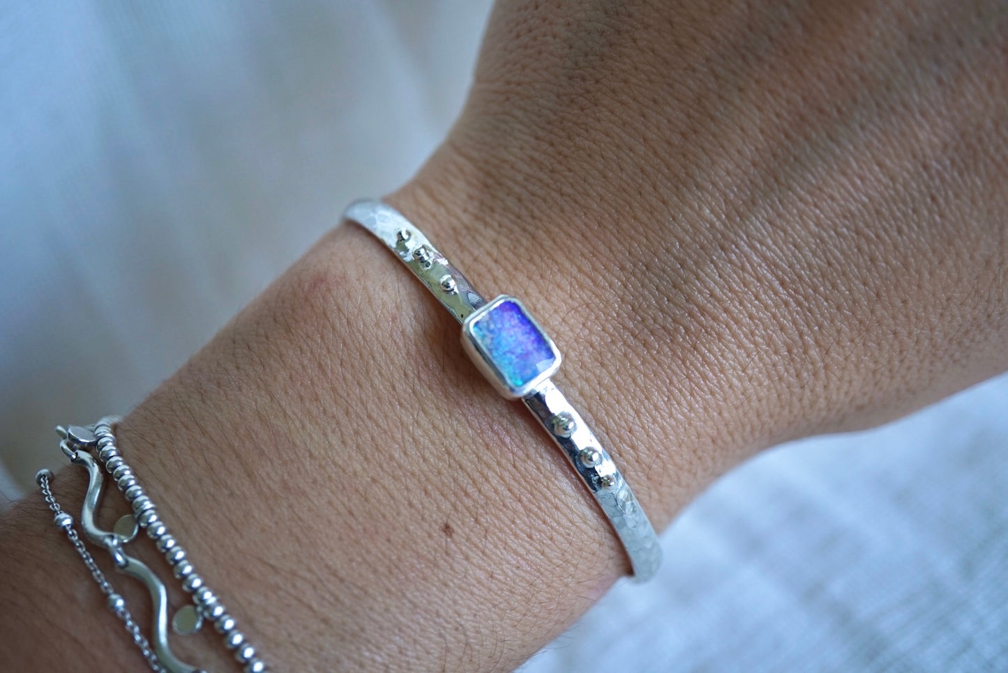 Nova - Pipe opal Cuff bracelet
