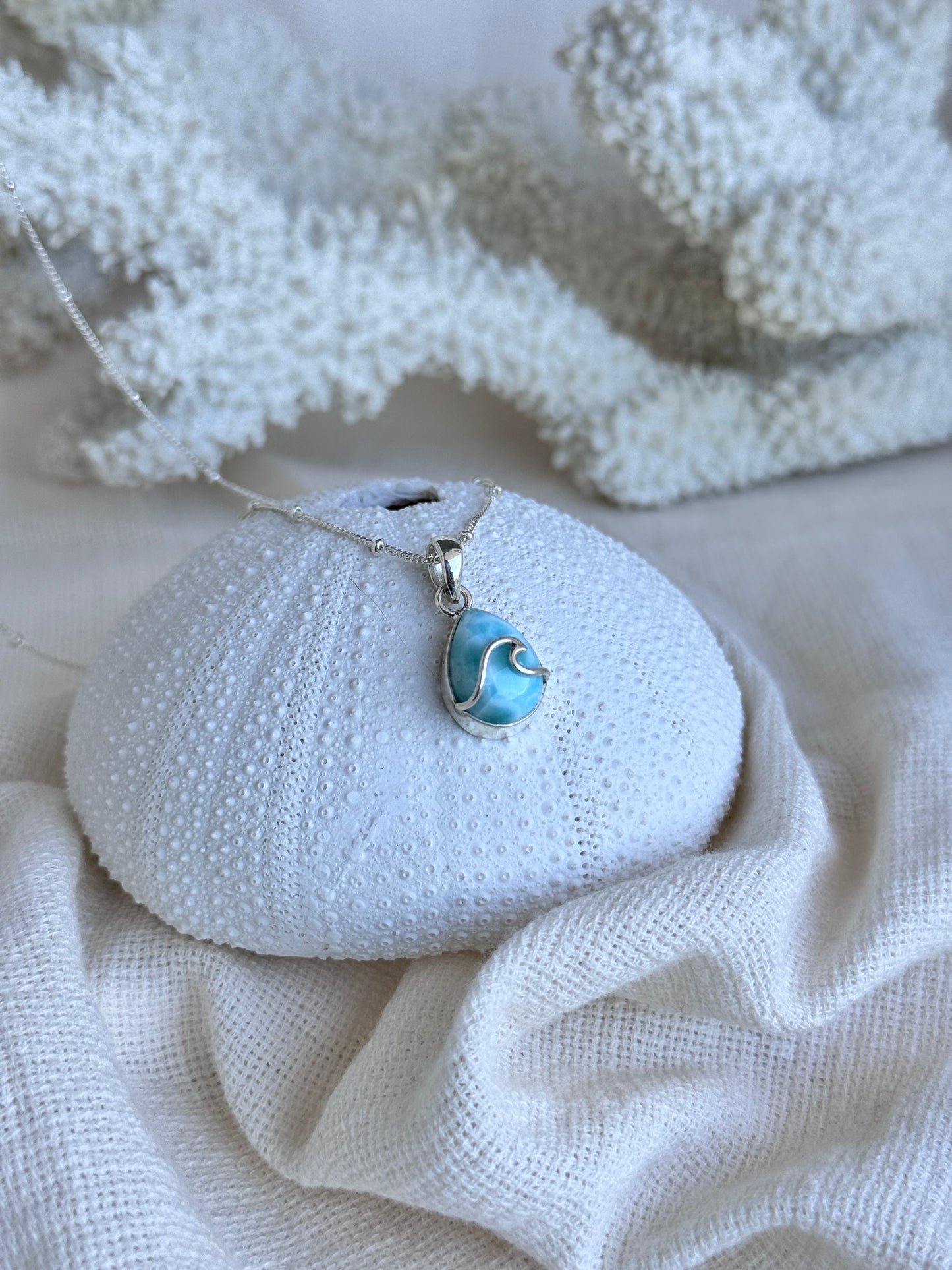 Wave Larimar - Necklace