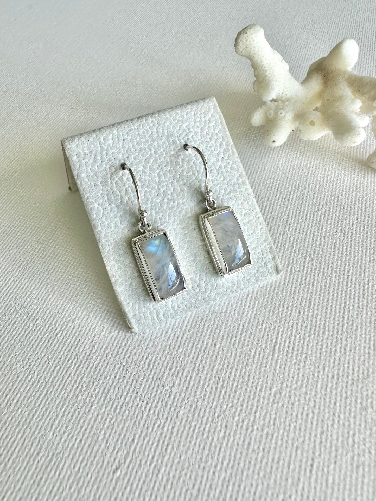 Square Babylon Earrings - Moonstone