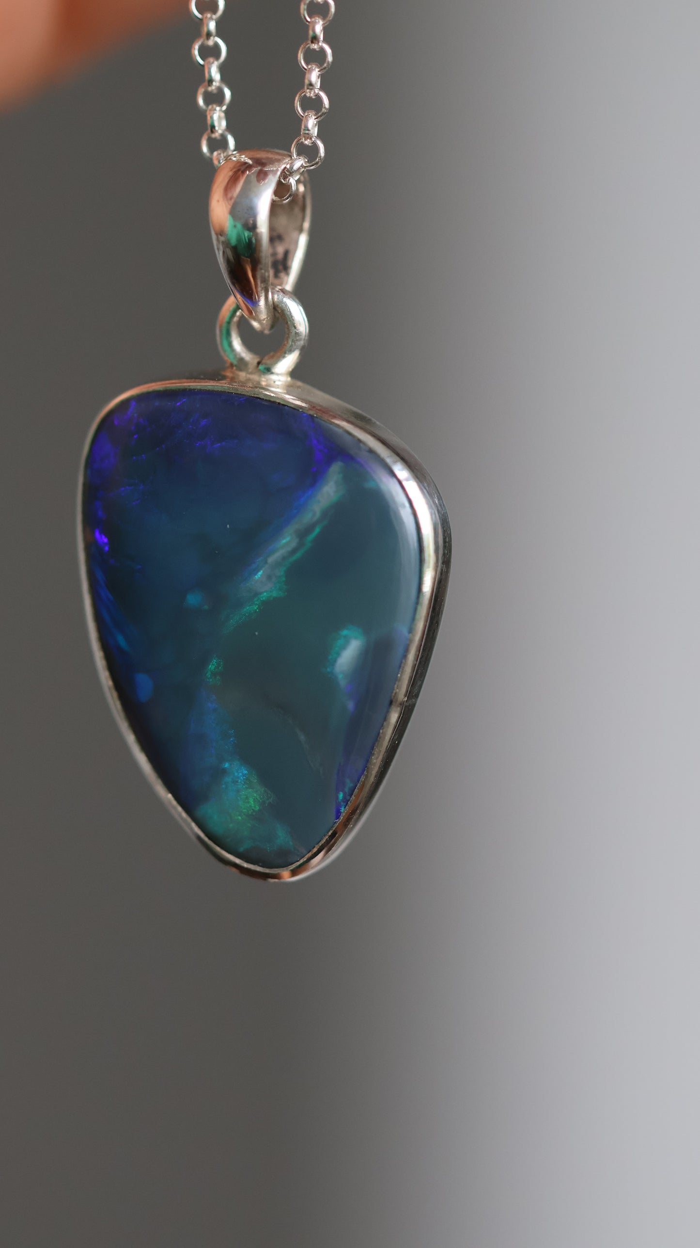 Solid Lightning Ridge opal Pendant