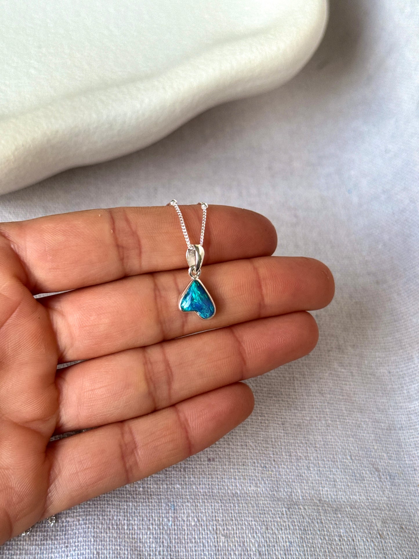 Azulita - Lightning Ridge Opal Necklace