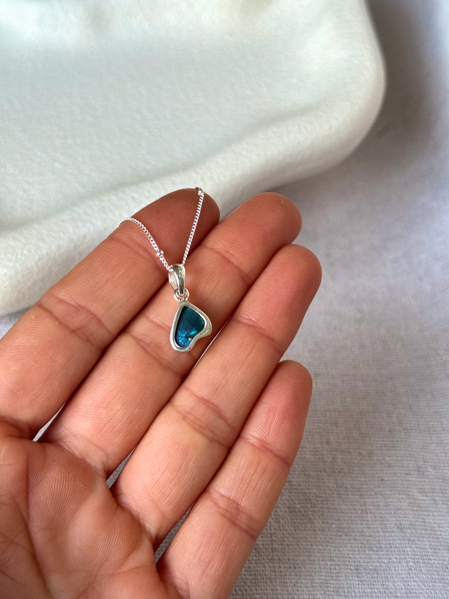 Azulita - Lightning Ridge Opal Necklace