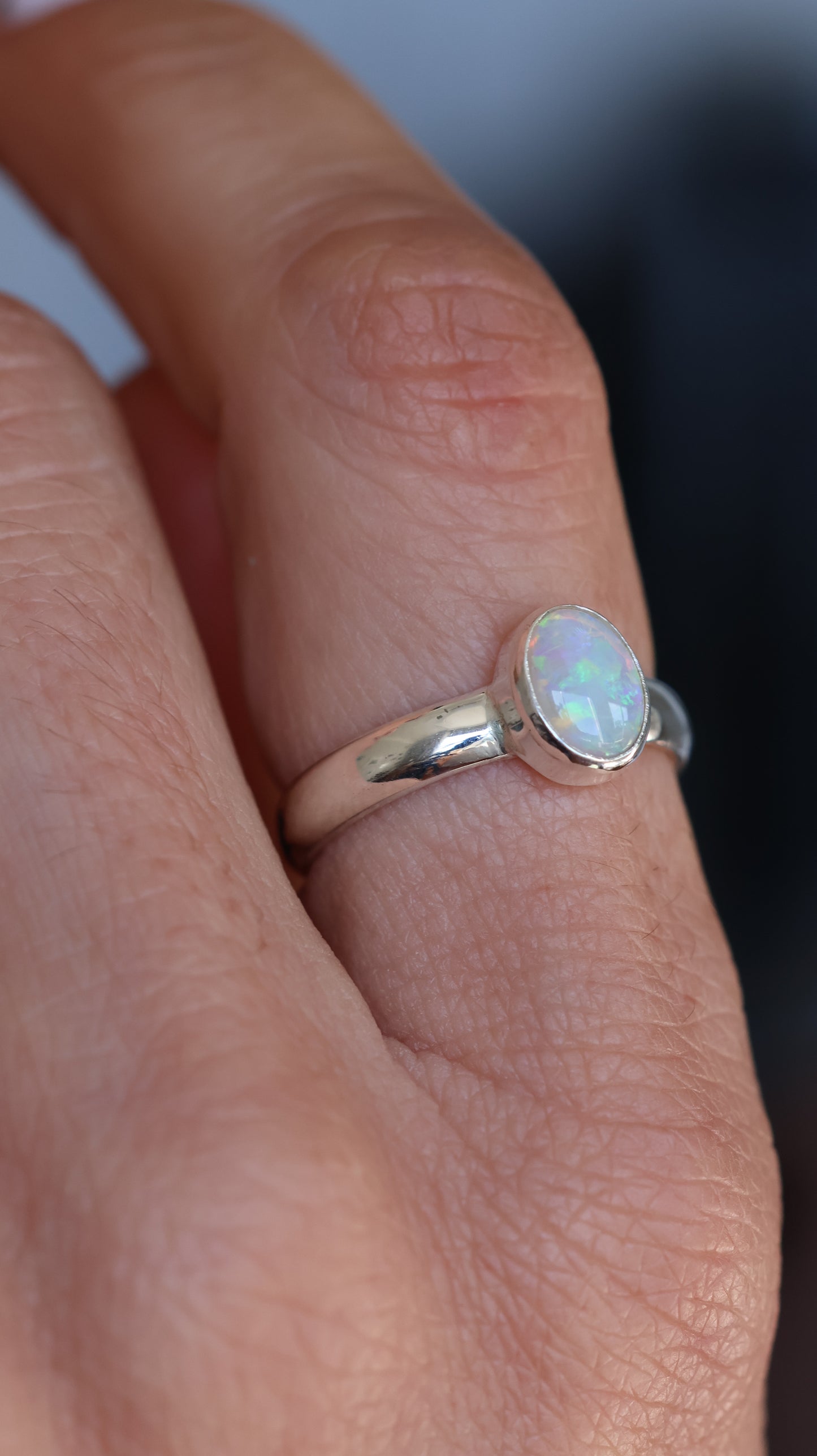 Solid Coober Pedy opal ring (size 7)