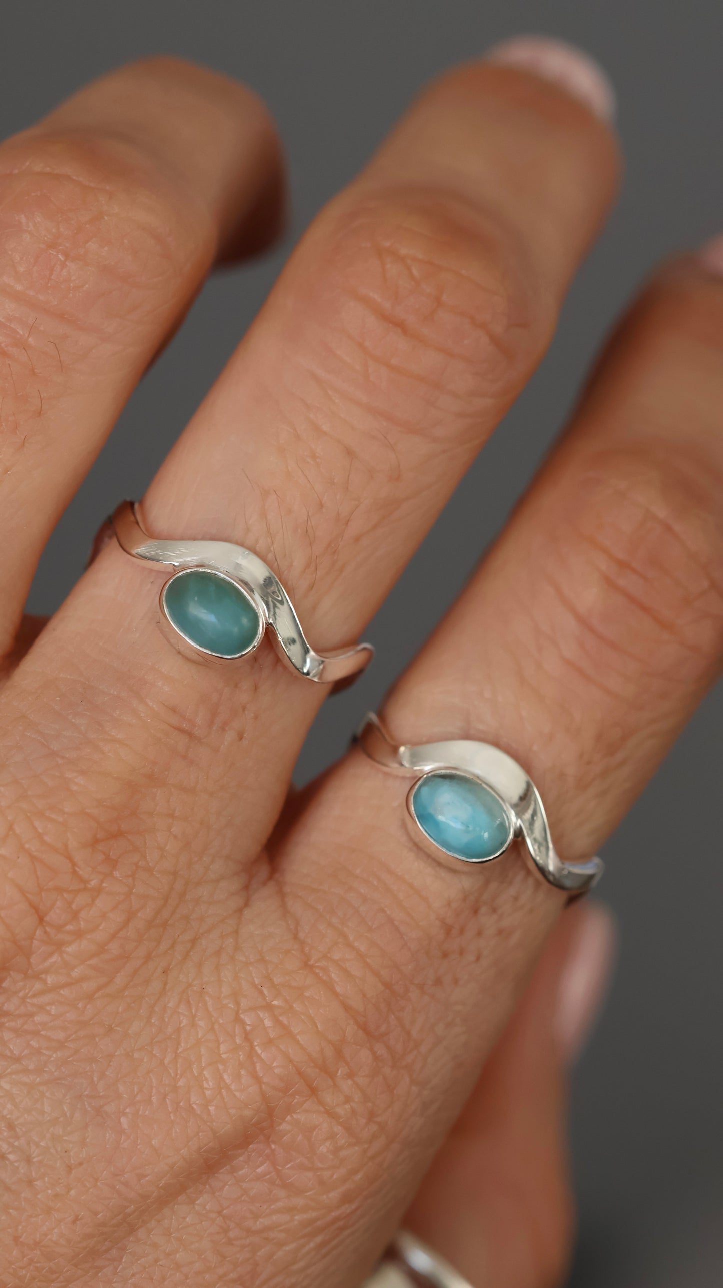 Wavy - Larimar Ring