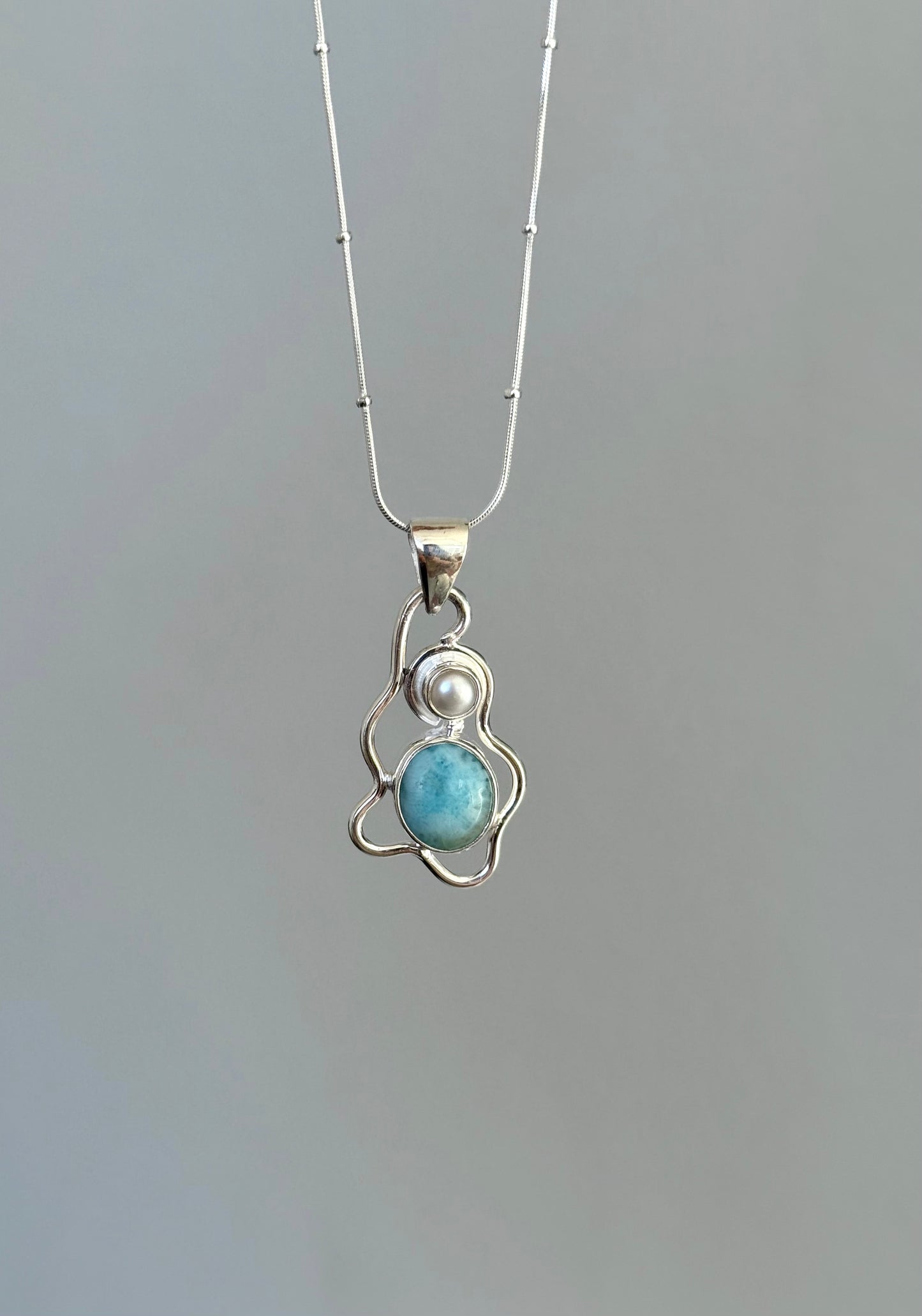 Flow Pearl & Larimar - Necklace