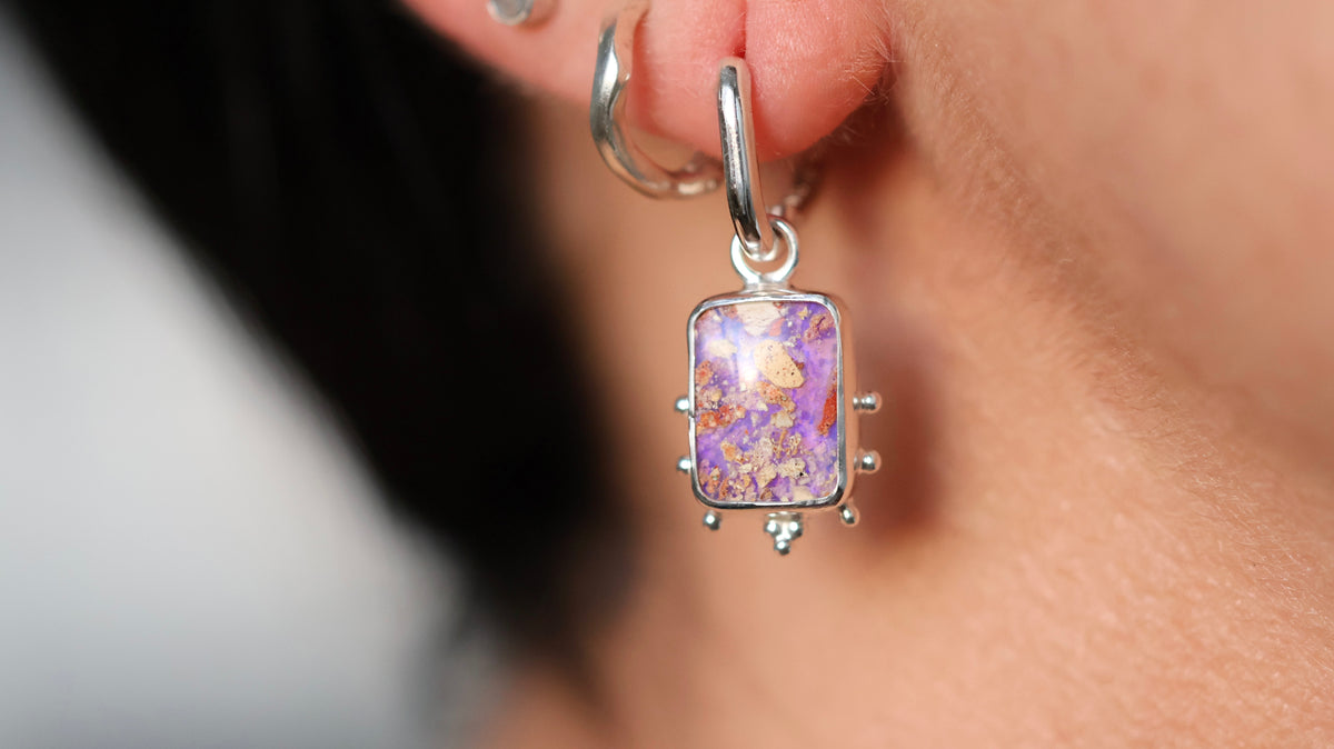 Boulder Pipe Opal Hoop Earrings