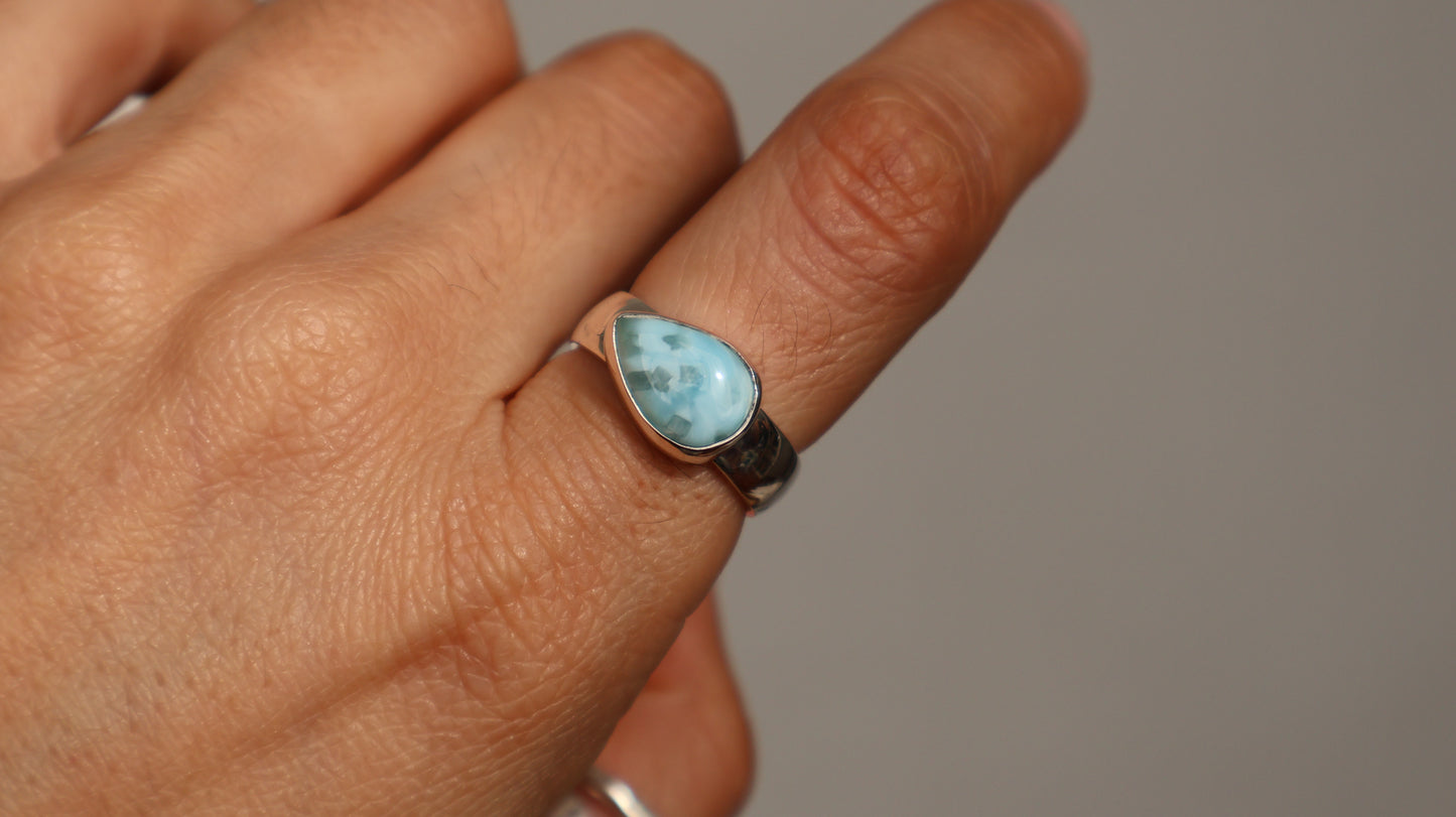 Neila Drop — Larimar Ring