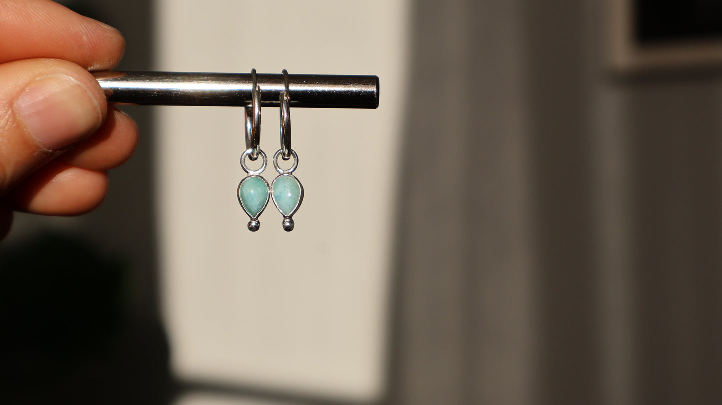 Alba — Larimar Hoops (Oval or Drop)