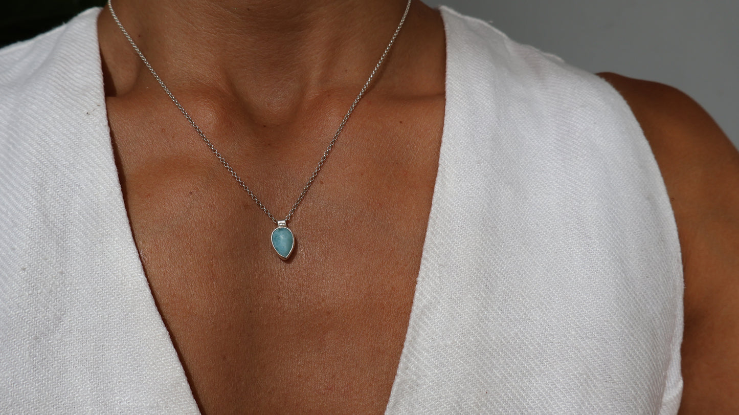 Larimar Teardrop Necklace