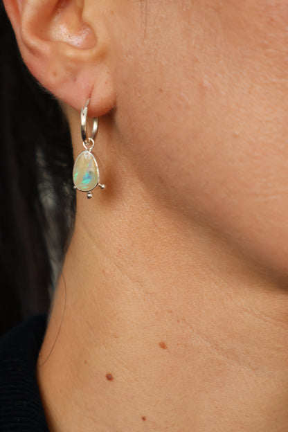 Boulder Opal Hoops