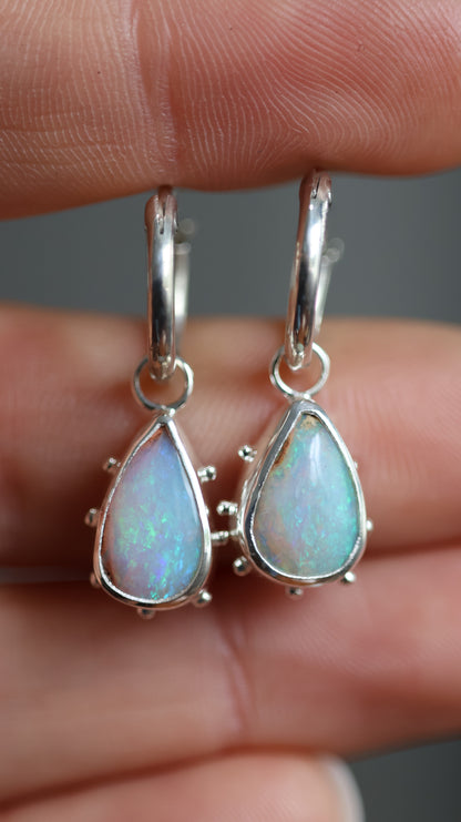 Boulder Opal Hoops