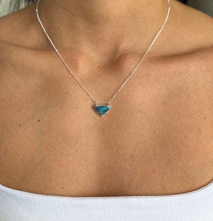 Cobalt- Solid Boulder opal Necklace
