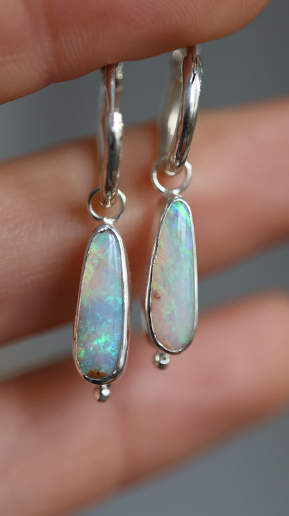 Boulder Opal Hoops