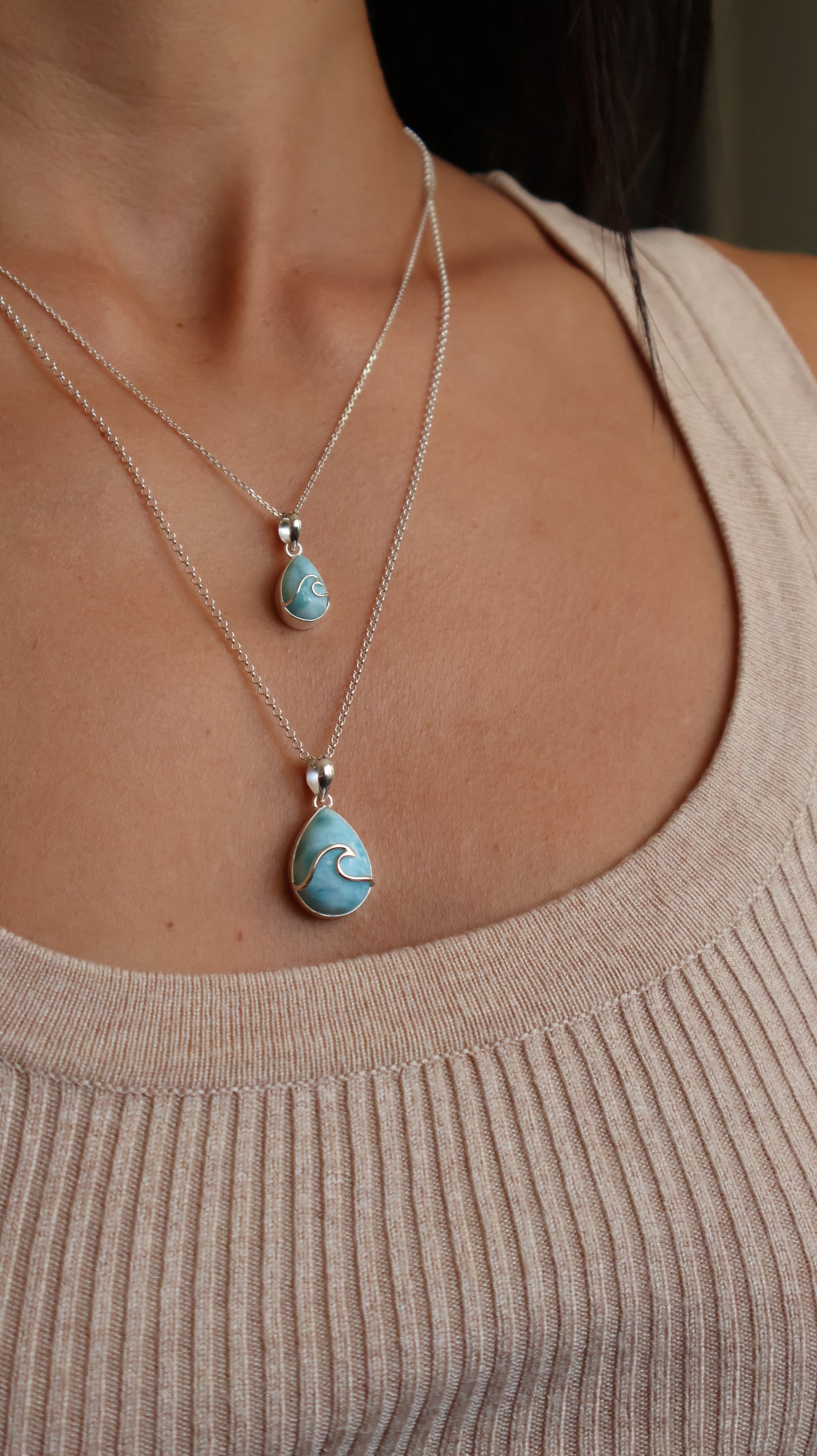 Wave Larimar - Necklace