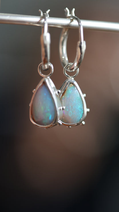 Boulder Opal Hoops