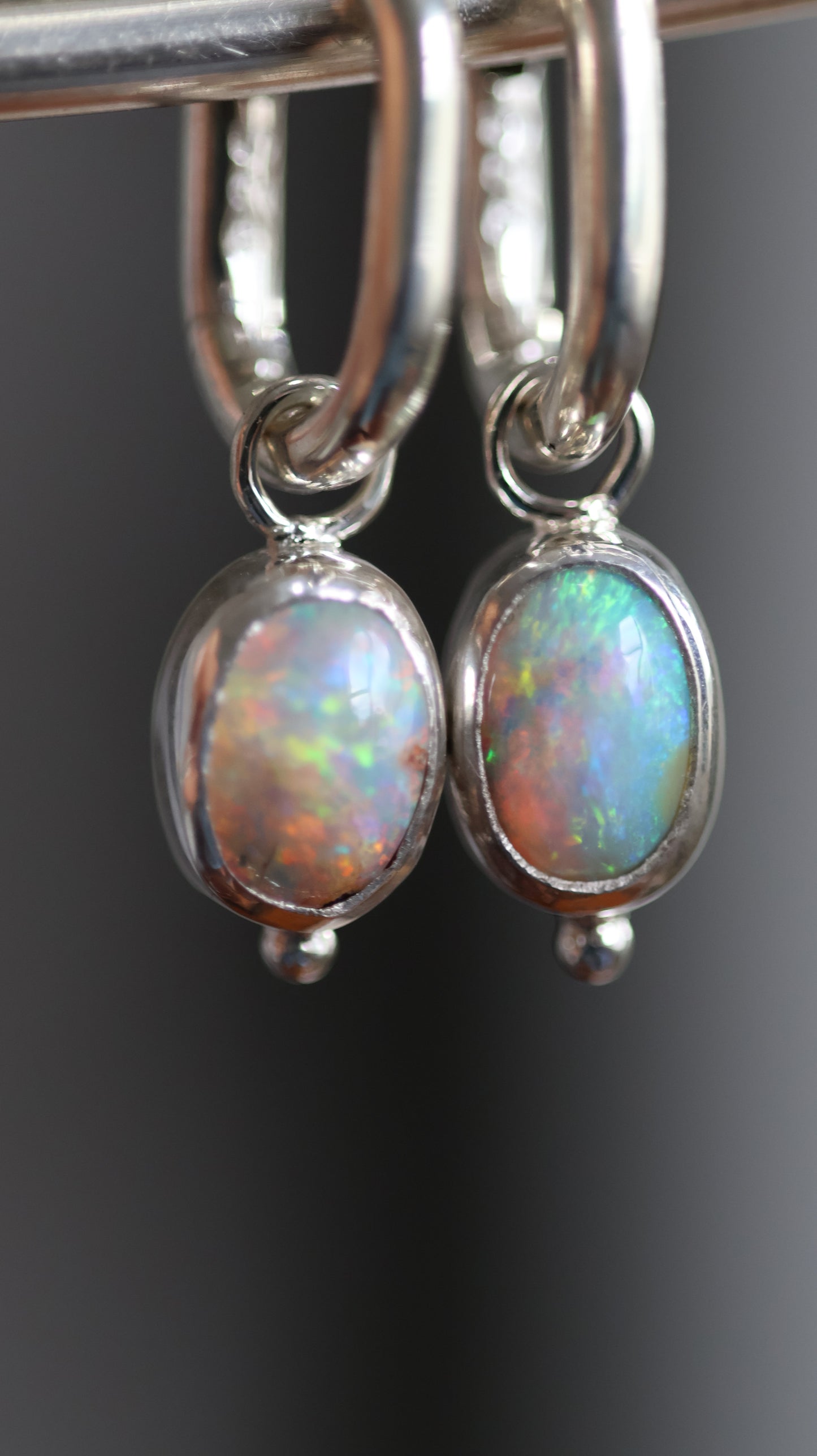 Boulder Opal Hoops