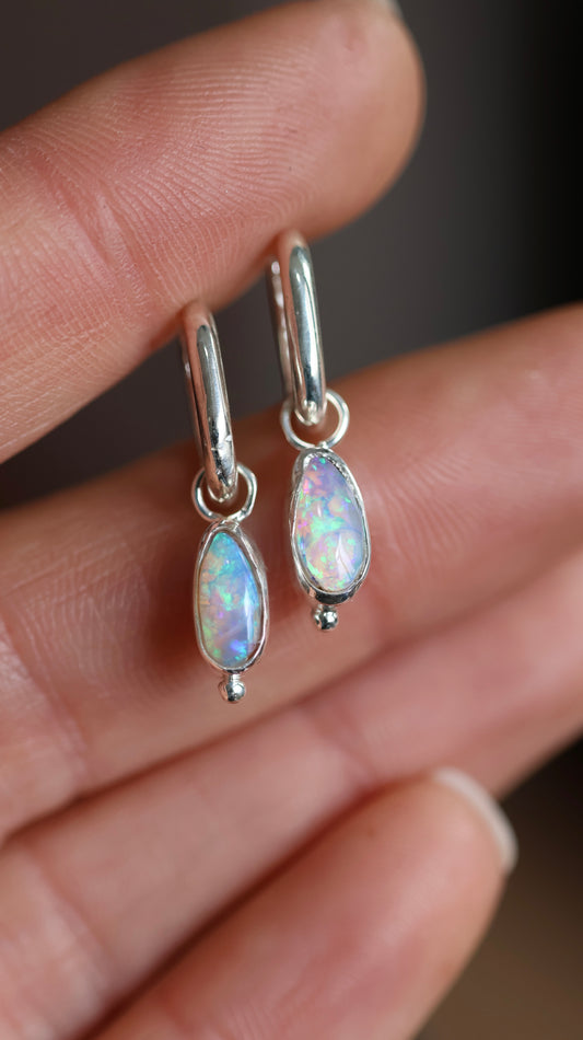 Boulder Opal Hoops