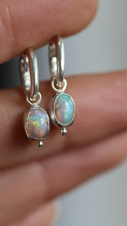 Boulder Opal Hoops