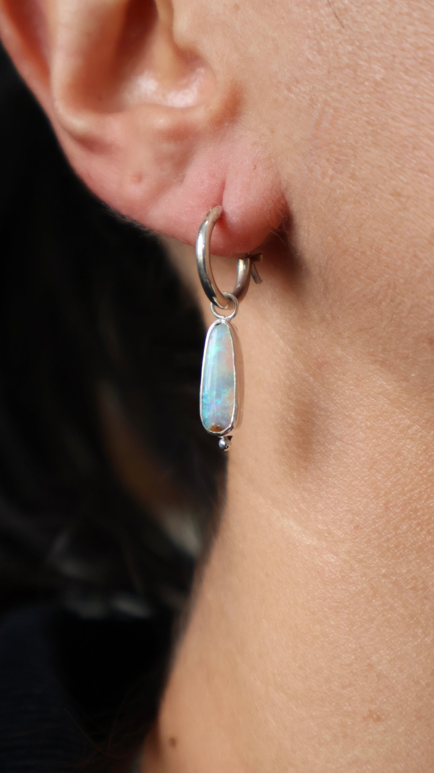 Boulder Opal Hoops