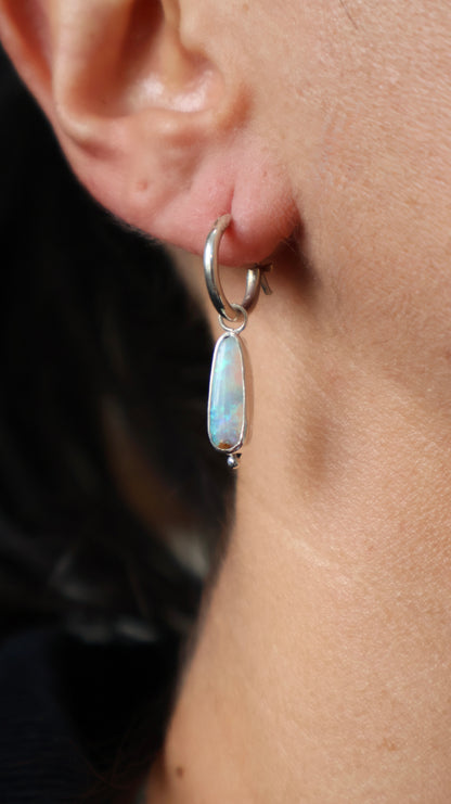 Boulder Opal Hoops