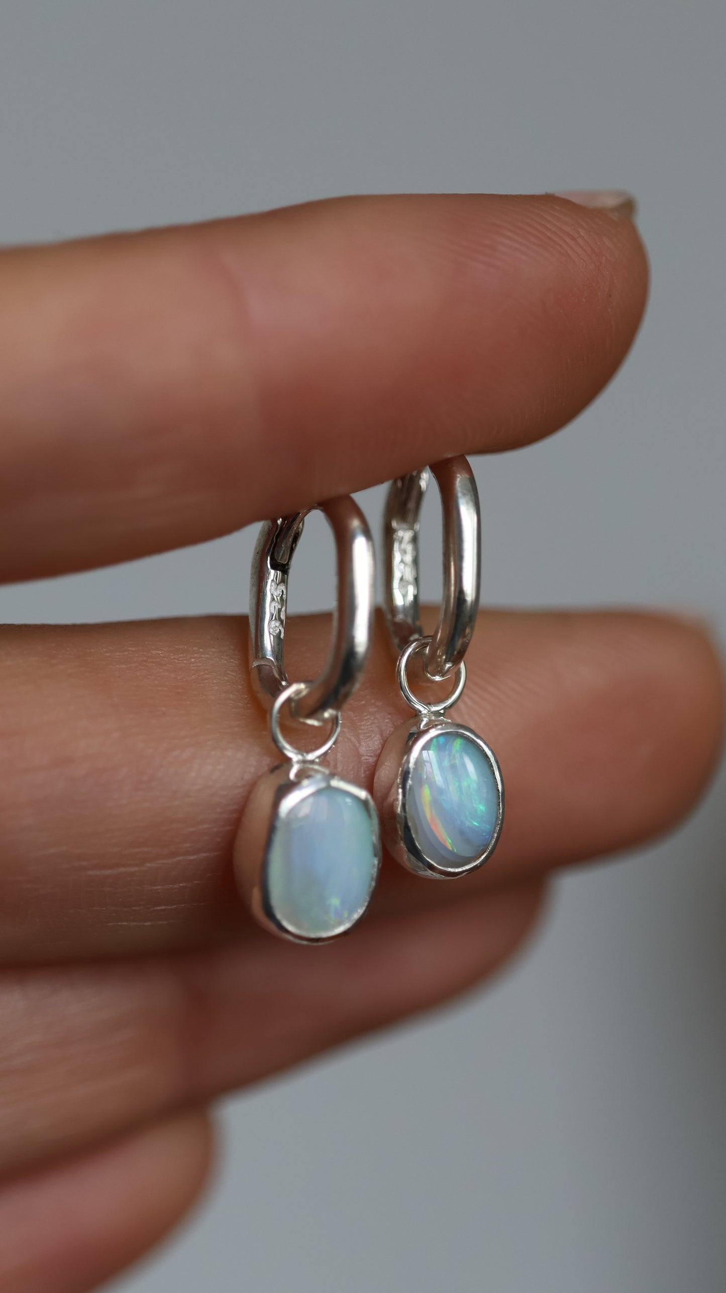 Sea Mist Opal Hoops