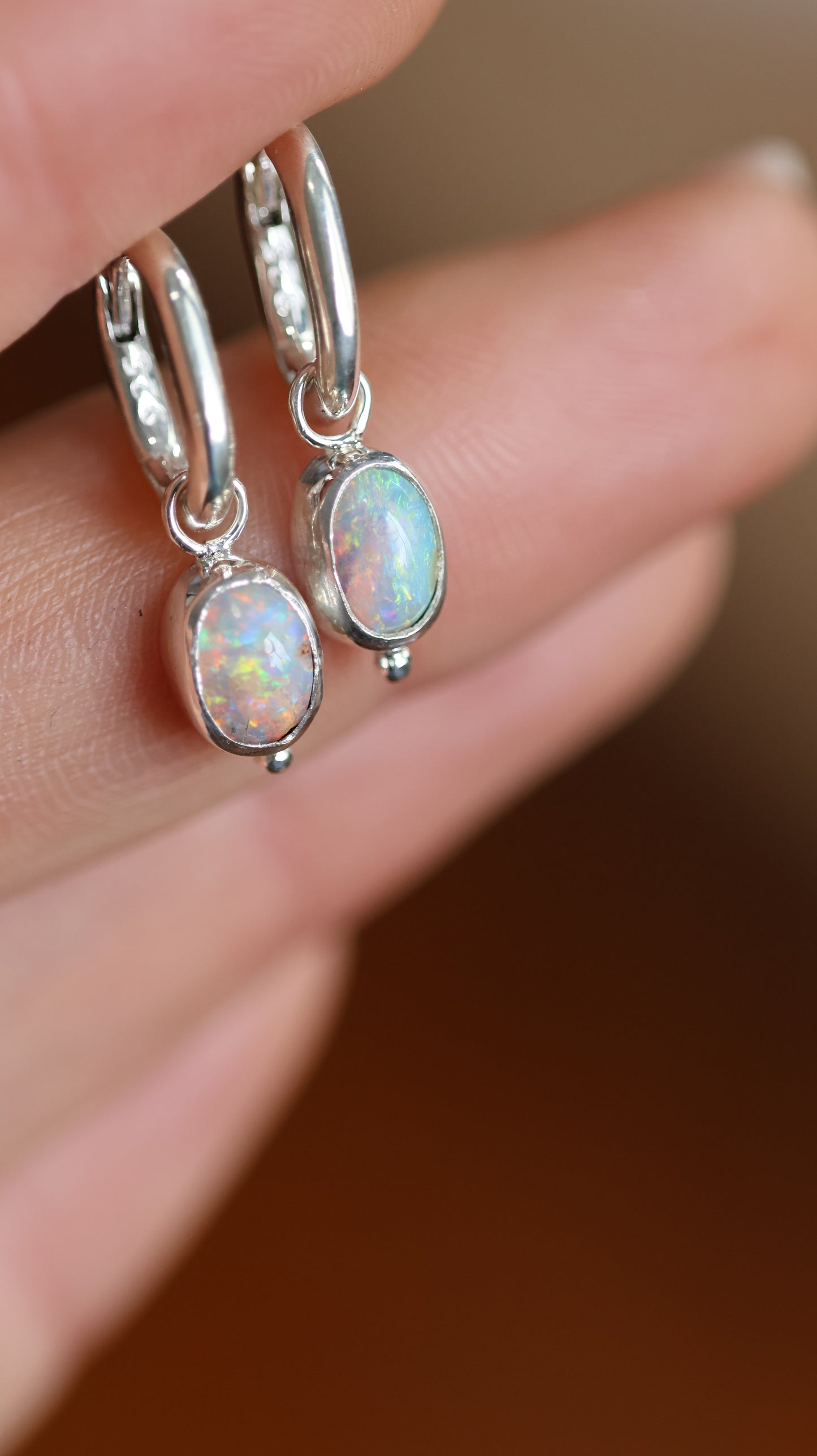 Boulder Opal Hoops