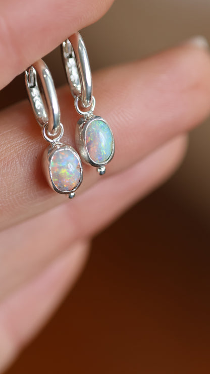 Boulder Opal Hoops
