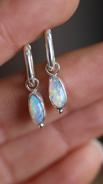 Boulder Opal Hoops