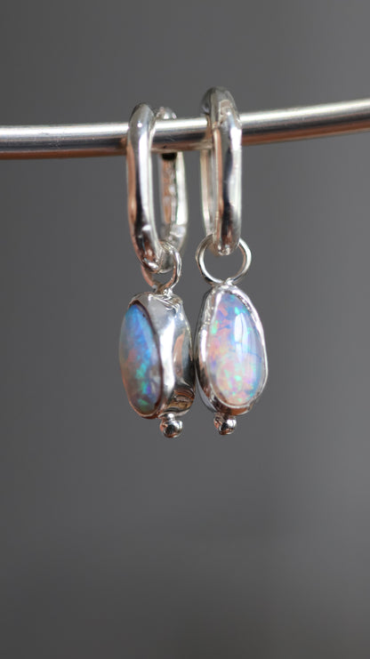 Boulder Opal Hoops