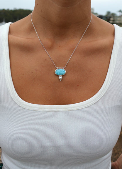 Larimar & Pearl Necklace