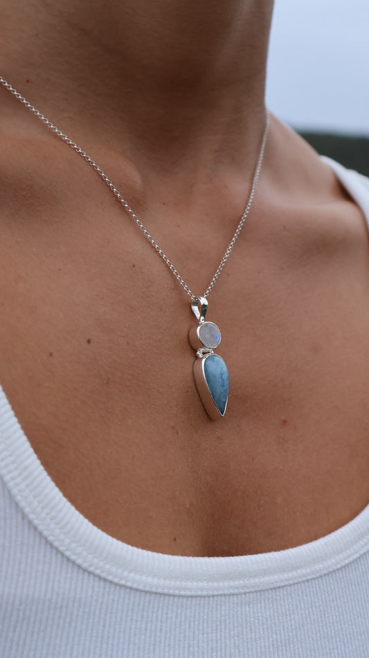 Moonstone & Aquamarine Pendant