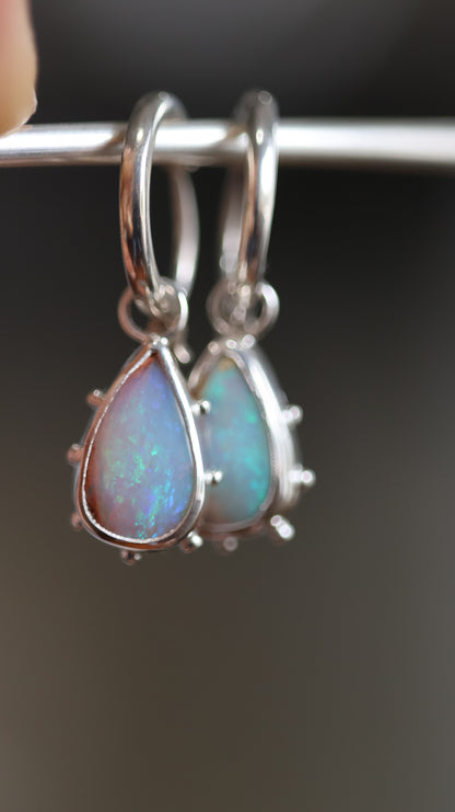 Boulder Opal Hoops