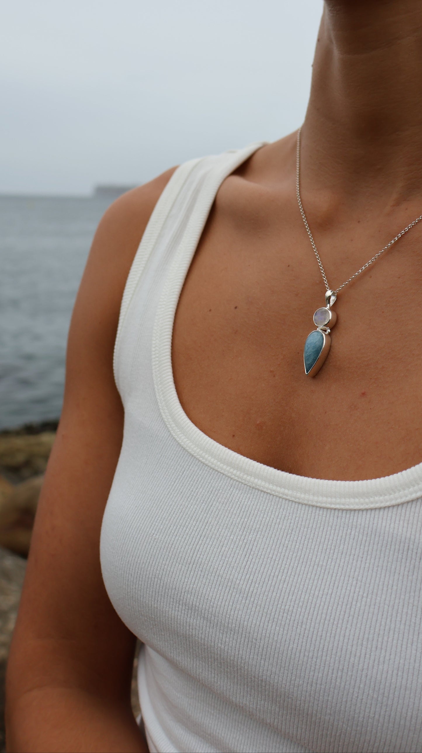 Moonstone & Aquamarine Pendant