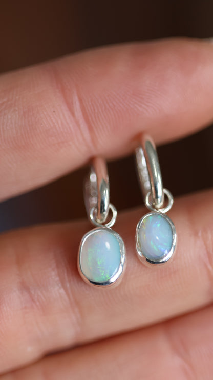 Sea Mist Opal Hoops