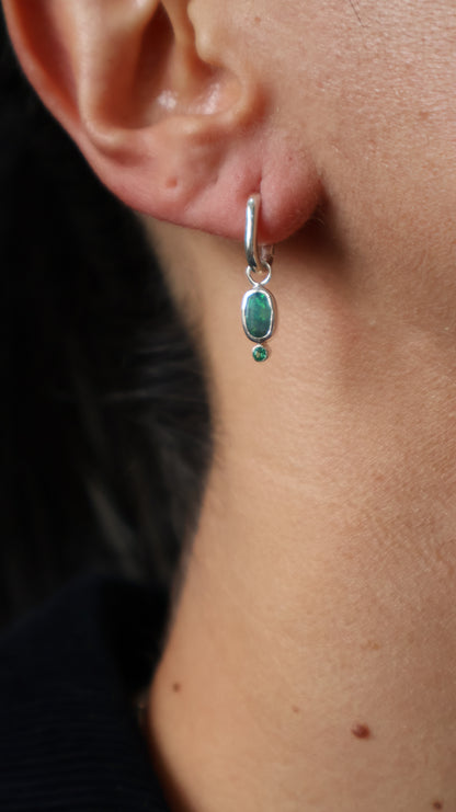 Lightning Ridge & Emerald Hoops
